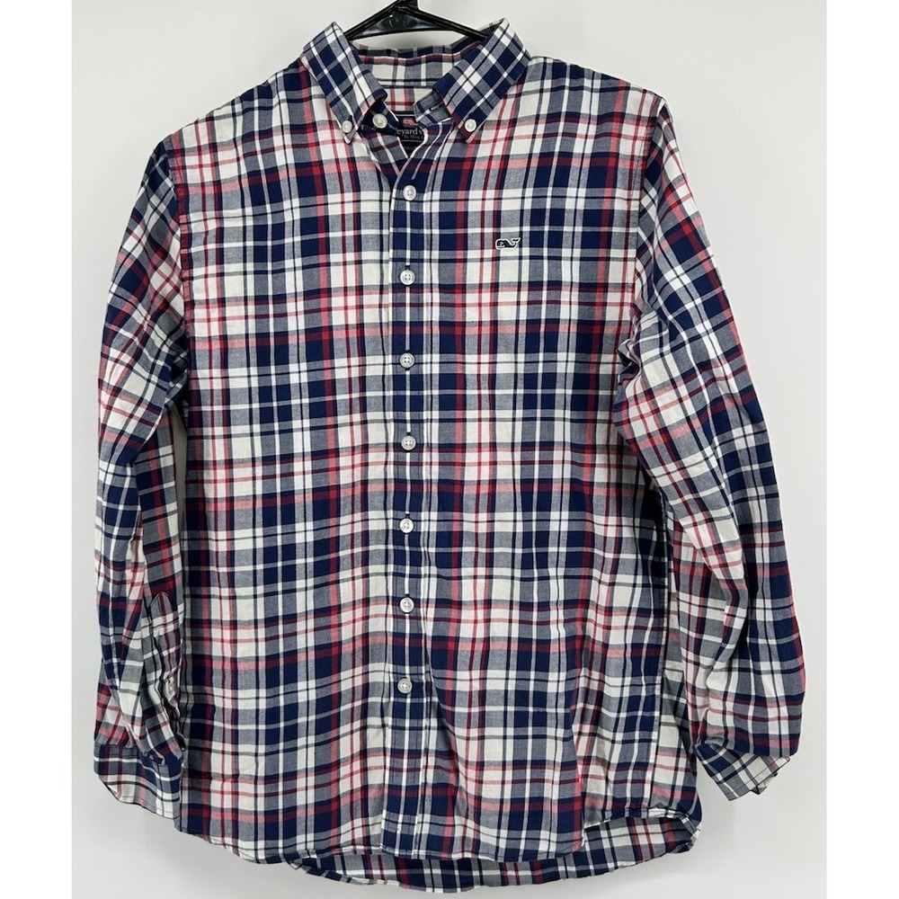 Vineyard‎ Vines Long Sleeve Button Down Shirt Multicolored Boys Size Large (16)